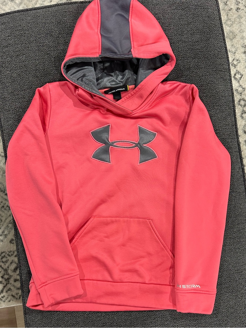 Under Armour Kids Coral Hoodie with Gray Logo